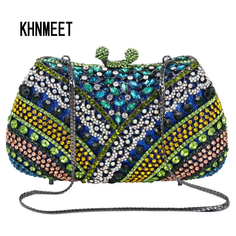 

Colorful Fashion Cluch Bags Blue Party Chain Handbags for Women Evening Bags Formal bridesmaid Female Purse SC785