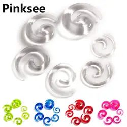 12pcs Chic Spiral Ear Taper Gauge Acrylic Ear Plug Expander Stretcher Flesh Tunnel Kit Piercing Body Jewelry Wholesale