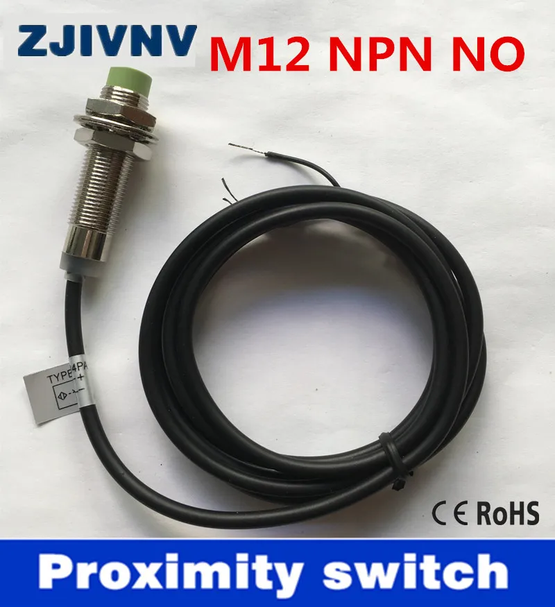 M12 cylinder non-flush type NPN NO DC 6-36v 3 wires proximity inductive sensor /proximity switch , HLM12-3004NA free shipping