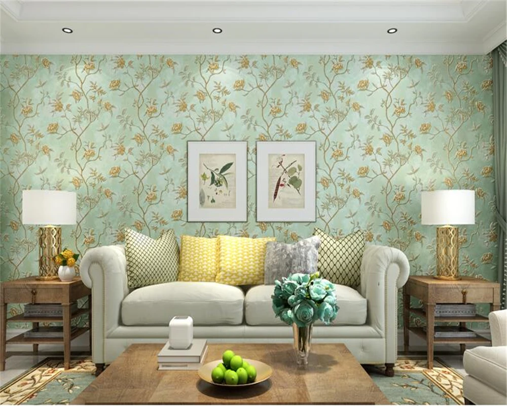 beibehang background papel de parede 3d wallpaper american country vintage garden bedroom wedding living room nonwoven wallpaper