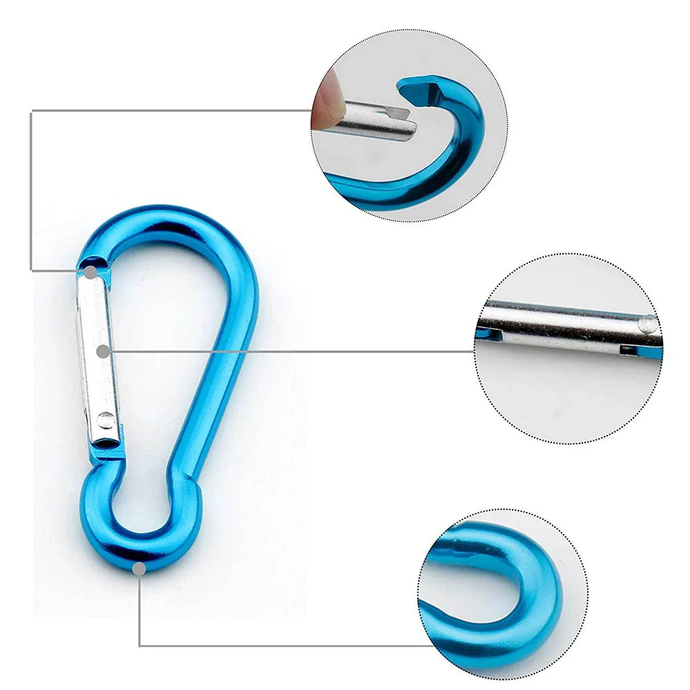 20 Stück Outdoor Mini Kürbisförmiger Karabiner Aluminiumlegierung Schlüsselanhänger Clip Hakenschloss für Reisen Wandern Camping Schlüsselanhänger Zubehör – Detail 3