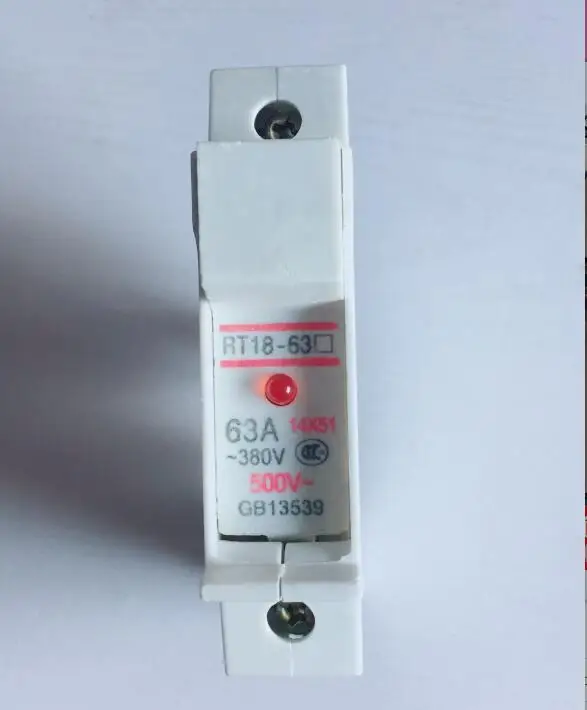 RT18-63 14*51mm Guide install the fuse fuse base with light 380V 500V 1P 63A