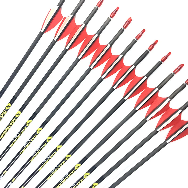 

Carbon Arrows Spine 500-900 ID 4.2mm Points Plastic Vanes Pin Nock for Recurve Bow Hunting and Shooting Archery 6PCS