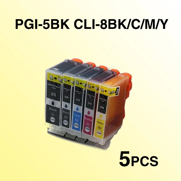 5x  compatible ink cartridge for canon PGI 5 CLI 8 Pixma iP4200 iP4300 iP4500 iP5200 iP5200R iP5300 MP500 MP510 printer