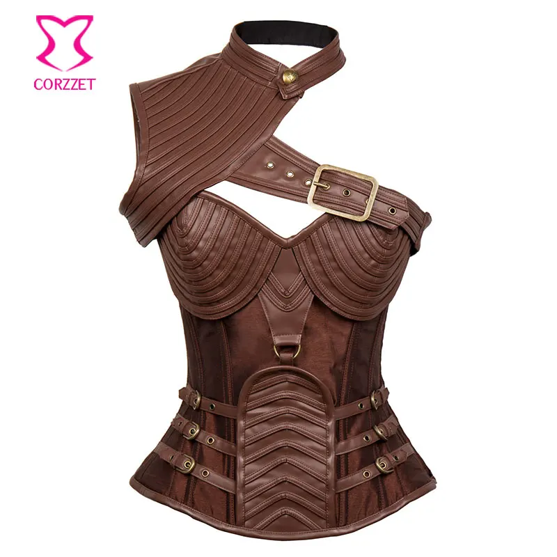 corzzet-vintage-gothic-corset-steampunk-corset-women-clothing-armor-bustier-with-shoulder-bolero-steel-boned-corset