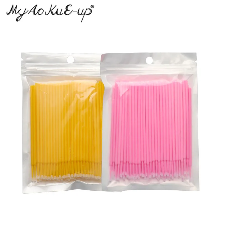 100pcs Makeup Eyelash Brushes Microbrush Mini brushes Extension Disposable Applicator Wand Applicators Mascara Brushes Tools