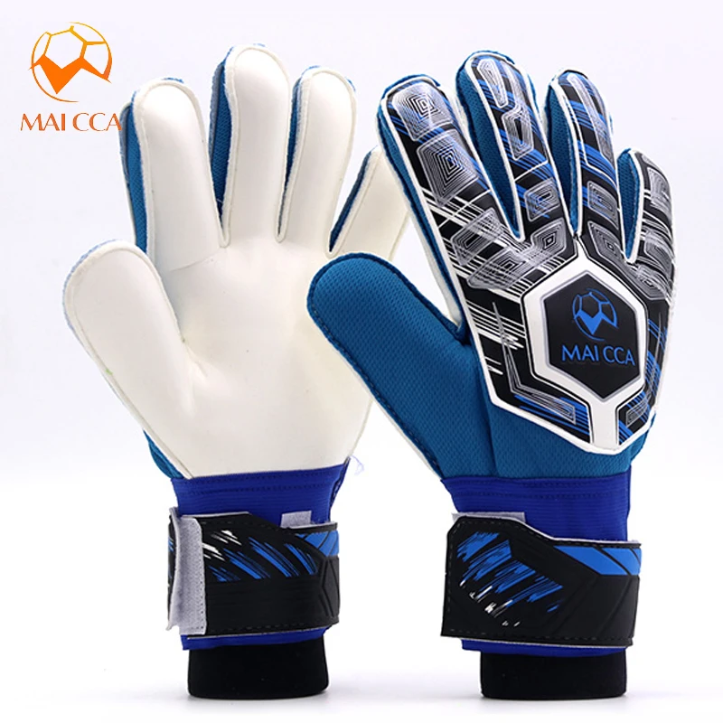 Kids Junior Professional Soccer Goalkeeper Gloves Strong with 5 Finger Spines Goalie Gloves Save Protection Thicken Latex Foam