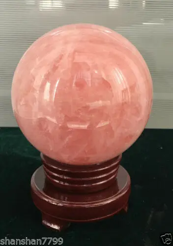 

Natural Pink Rose Quartz Magic Crystal Healing Ball Sphere 100MM + Stand