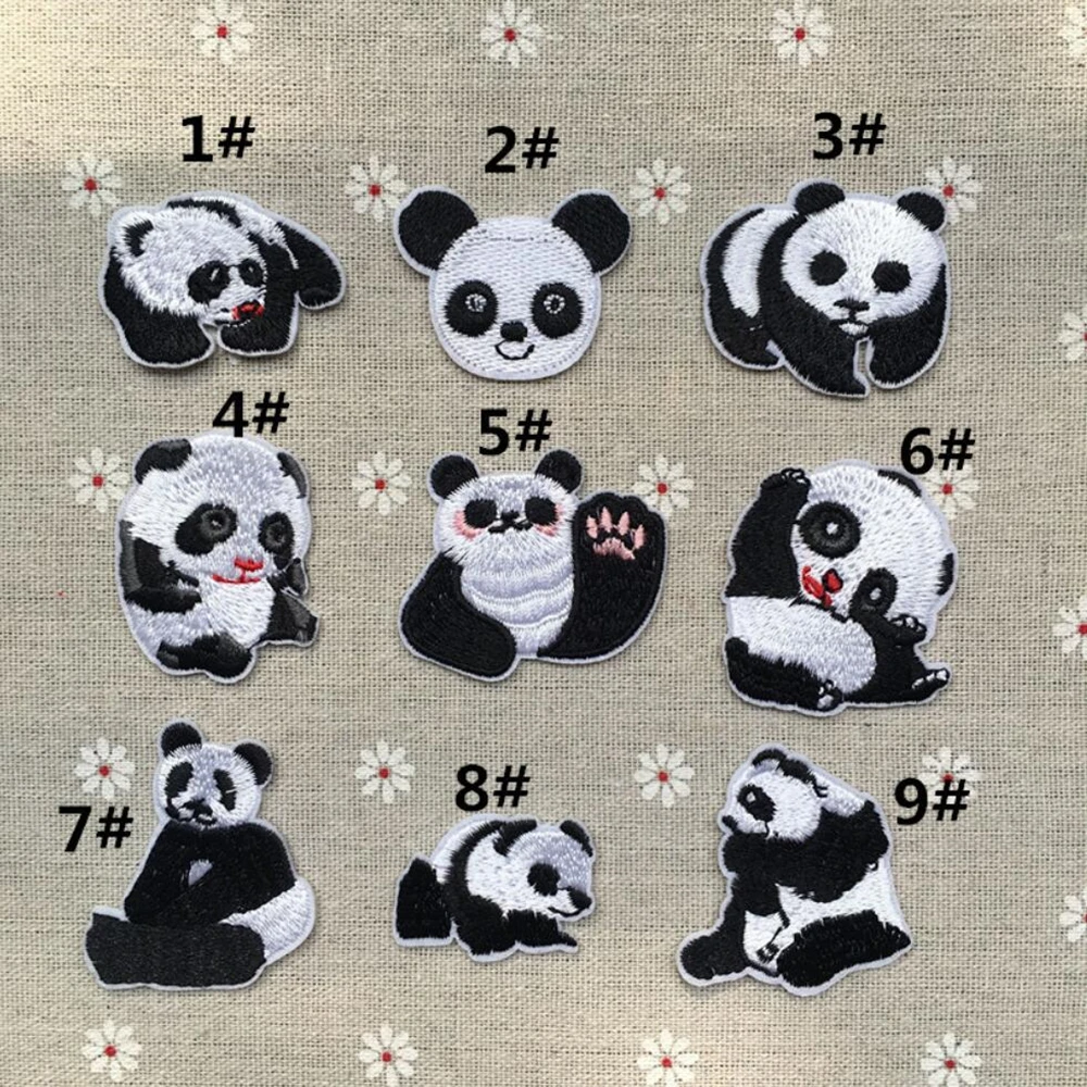 

10PCS Cheap Panda Iron On Patch for Clothing Applique for Jeans DIY Accessories Cute Cheap Cute Animal Patches