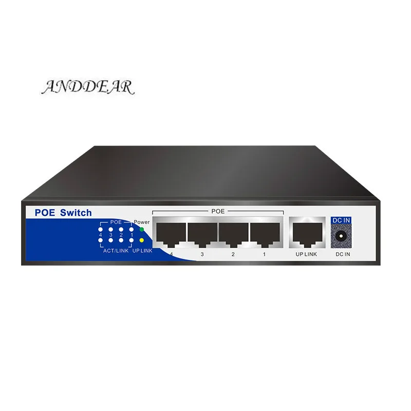 

HY 10/100 Мбит/с rj45 коммутатор poe 802.3af 4 порта питания 15,5 Вт для ip-камер nvr ip телефон wifi точка доступа 4 порта poe переключатель