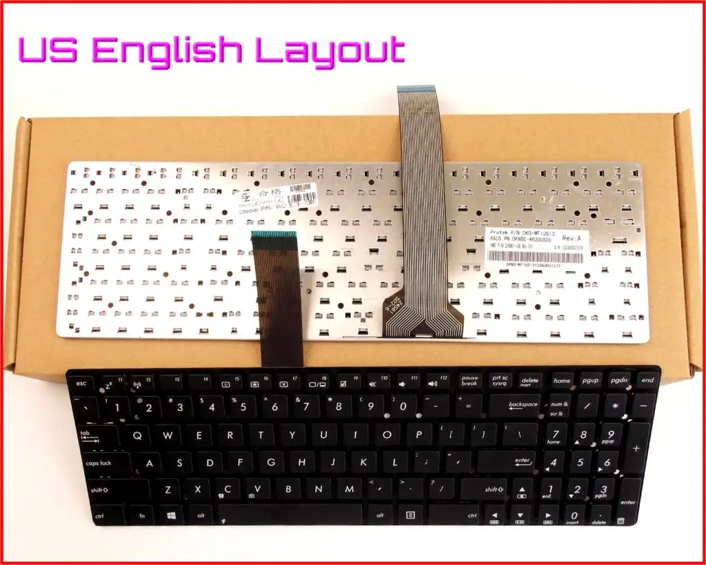 New Keyboard US English Version for ASUS K55 K55-A K55XI K55A K55DE K55DR K55N K55N-DS81 K55VM Laptop Non-Frame