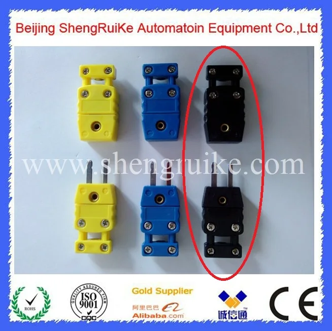 

Black Color Integral Cable Clamp Cap Thermocouple Connector K