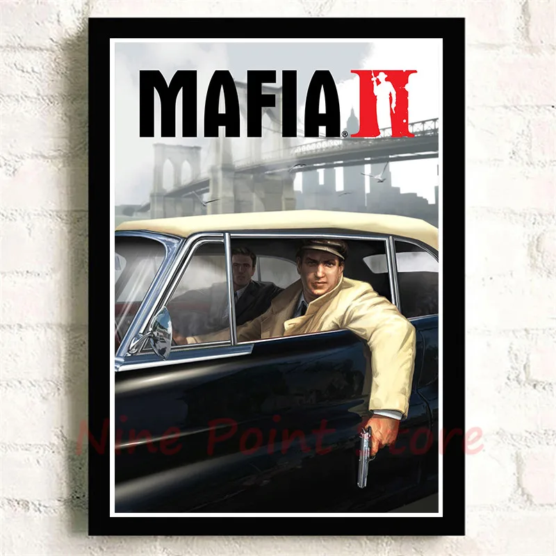 Mafia Coated paper Poster Video Game Class Bar Cafe Living Room Dining room Wall Decorative Paintings Frameless