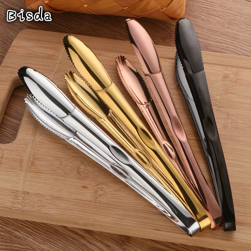 1/2Pcs Meat Tongs Stainless Steel Bread Clip Gold Tableware Multi-function Ice Salad Tong Food Server BBQ Grill Party Accessory