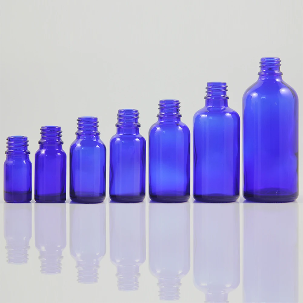 

50pcs 5ml blue Glass Essential Oil Bottle Without any cap,could match with sprayer pump or dropper caps