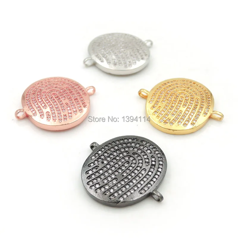 

27*25*2mm Micro Pave Clear CZ Oval Of Fingerprint Connector Fit For Women As DIY Bracelets Accessory