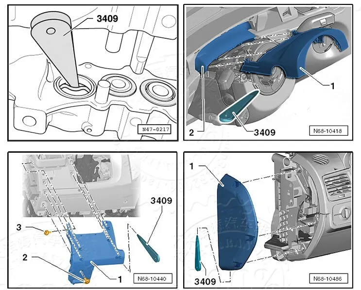 3409 TOOLS FOR VW CAR INTERIOR DISASSEMBLY