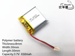 Liter energy battery 3.7V 650mah 803030 Lithium Polymer LiPo Rechargeable Battery For Mp3 Mp4 Mp5 DIY