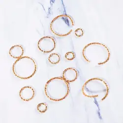 50pcs/lots Rhodium/KC Gold Round Iron Jump Rings Twisted Iron Closed Rings For Handmade DIY Jewelry Accessories