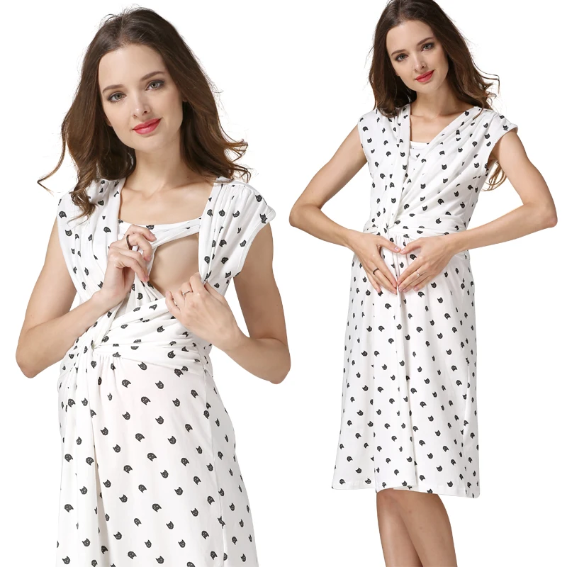 Summer Maternity Beach Dresses Nursing Clothing Breastfeeding Dress for Pregnant Women Lactation Wear Free Shipping