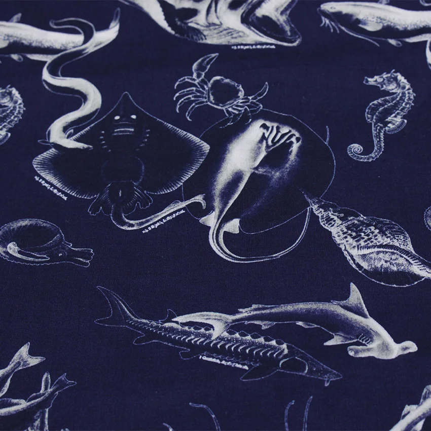 Picture 6: CMCYILING Printed Cotton Fabric Patchwork Fish Cloth For Sewing Handmade DIY Quilting Textile Doll  Material 50x145cm