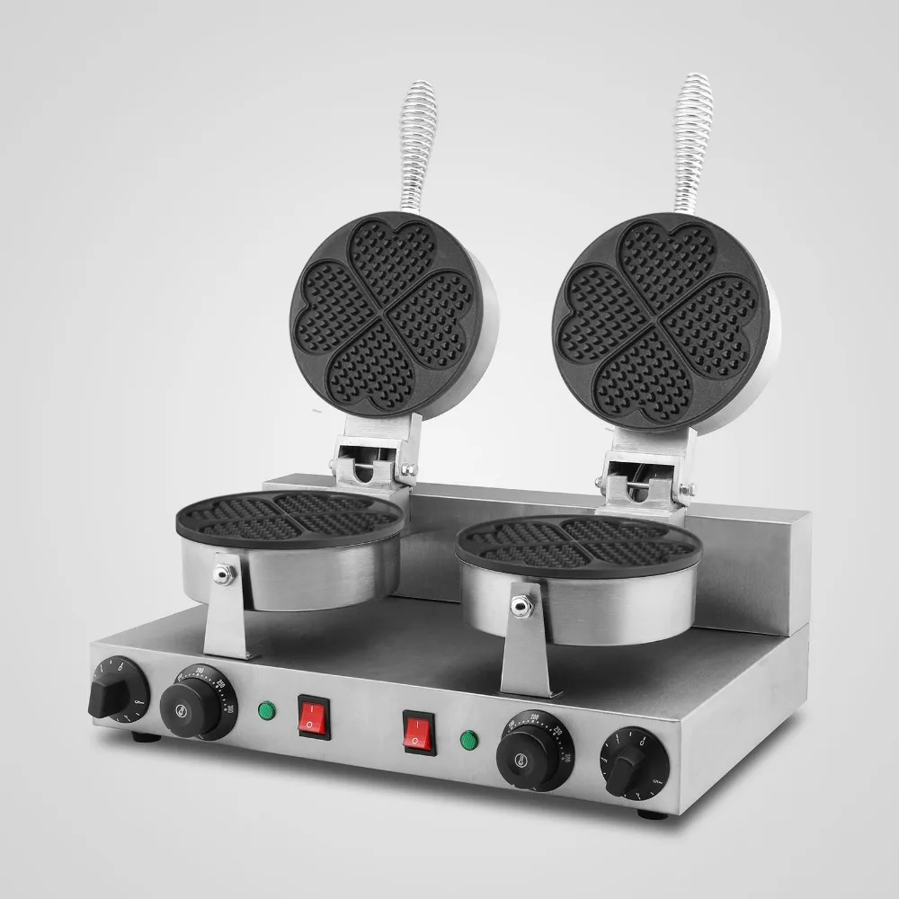 صانعة وافل غير لاصقة على شكل قلب ، جهاز خبز كهربائي على شكل قلب/زهرة