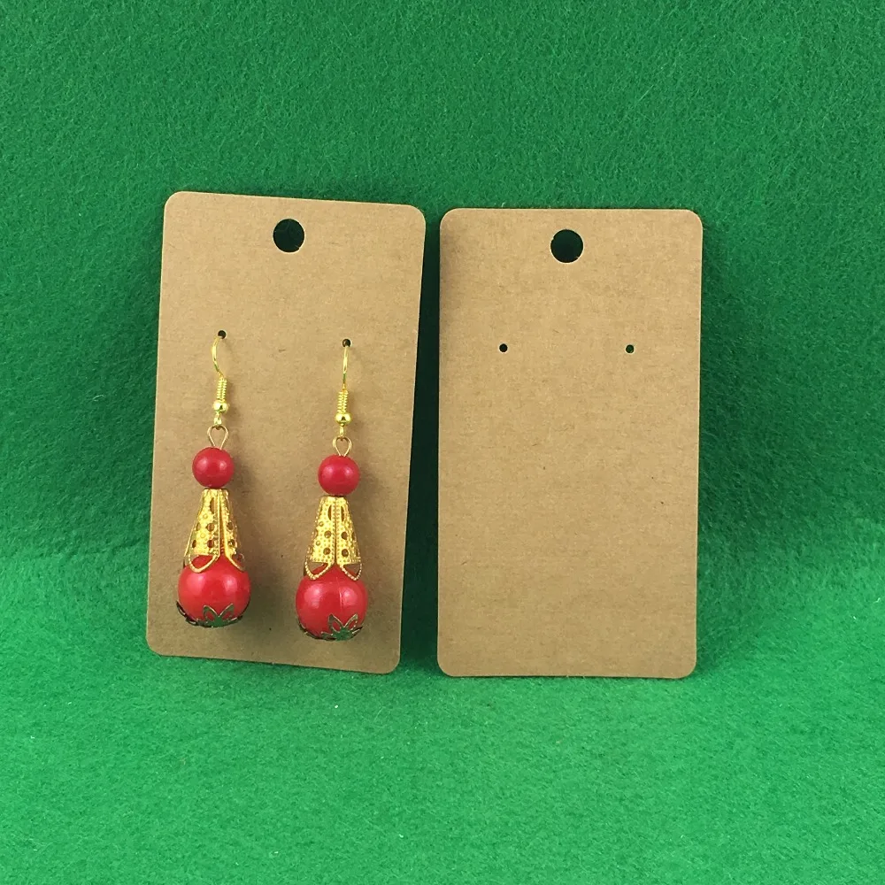 400 PCS/Lot Jewelry Kraft Paper Cards Displays Packaging Jewelry Blank Earring Accept custom logo