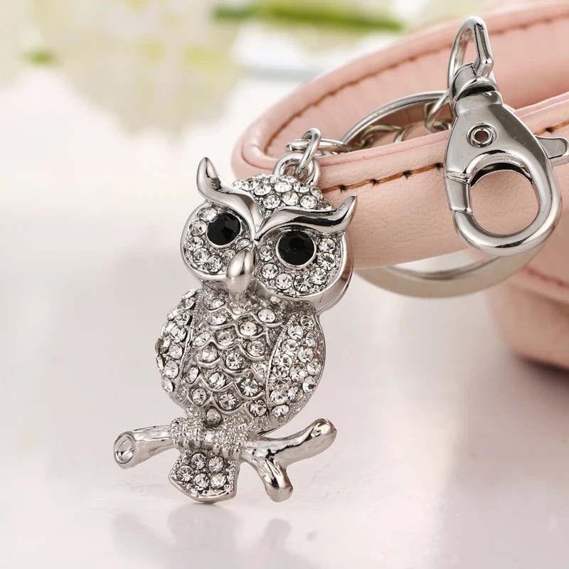 2017 NoEnName_Null new fashion cute owl on the tree twig on the eagle keychain wallet & bag buckle holiday birthday gift