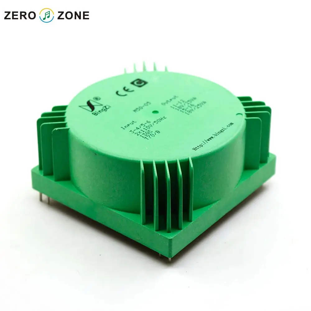 GZLOZONE 50W Green Cube Sealed Transformer Double 18V Double 110V Transformer For Amp