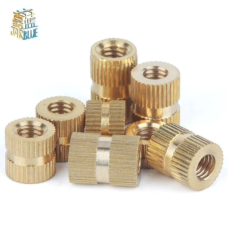 

20PCS M8 Copper Inserts Double Pass Copper Knurl Nut Brass Embedded Part Fastener