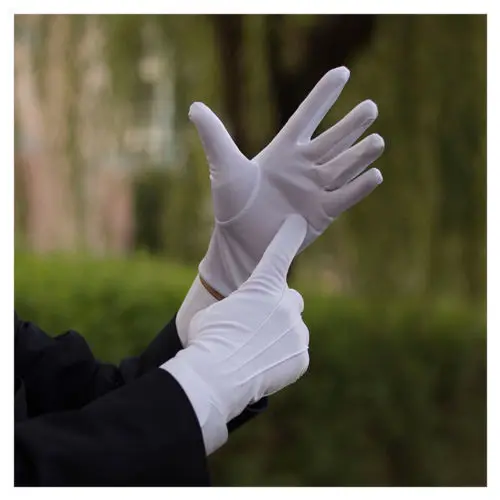 Mens White Tuxedo Gloves Formal Uniform Gloves for Wedding Party Master of Ceremonies Jewelry Protect Magic New