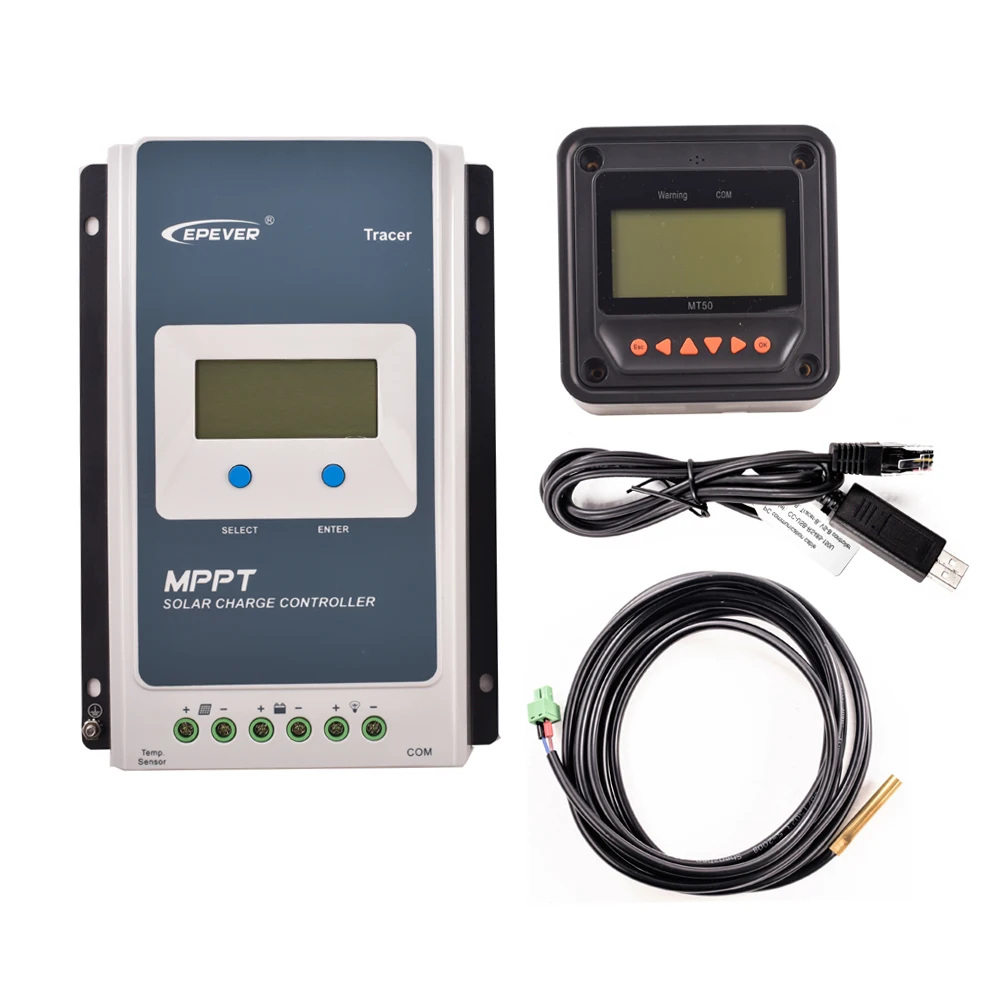 

MPPT Solar Charge Controller Tracer 3210AN 12V 24V Auto Work 100VDC input with MT50/PC Cable/Temper Sensor optional