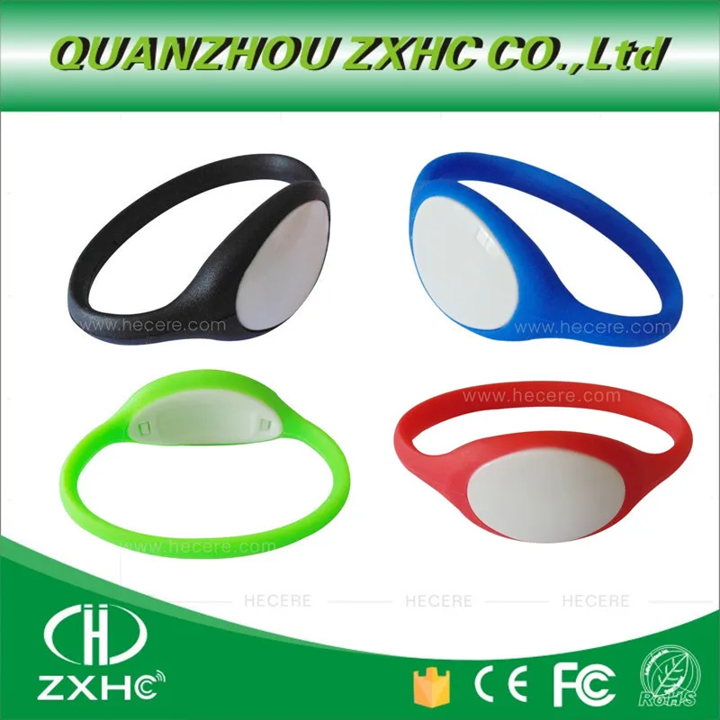 (20pcs/lot) 125KHz T5577 Waterproof Silicone + Plastic Bracelet Reusable RFID Wristband For Copy Access Control ID Tags