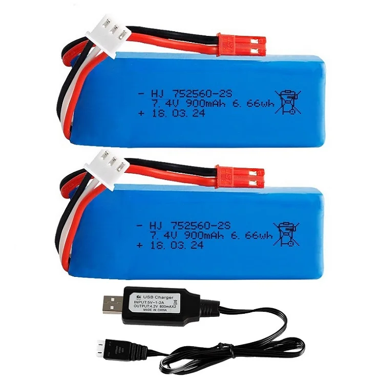 XK X520 XK X420 6 Channels Brushless Aileron RC airplane spare parts 7.4V 900mAh 25c Li-polymer battery/USB charger 752560-2s