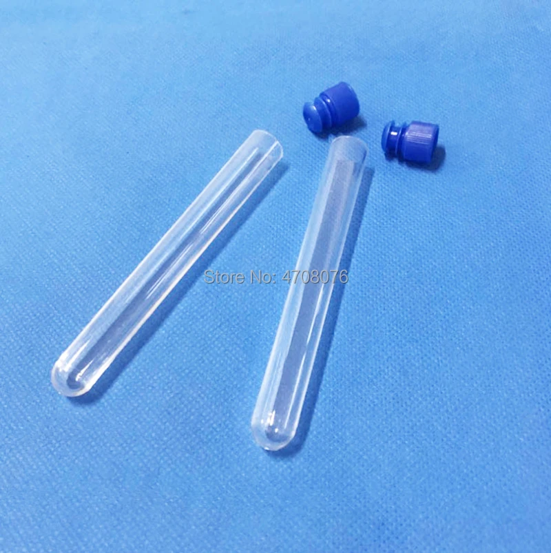 20×153mm 100pcs/lot Plastic test tube with blue cap PS material labware for scientific experiment  round  bottom