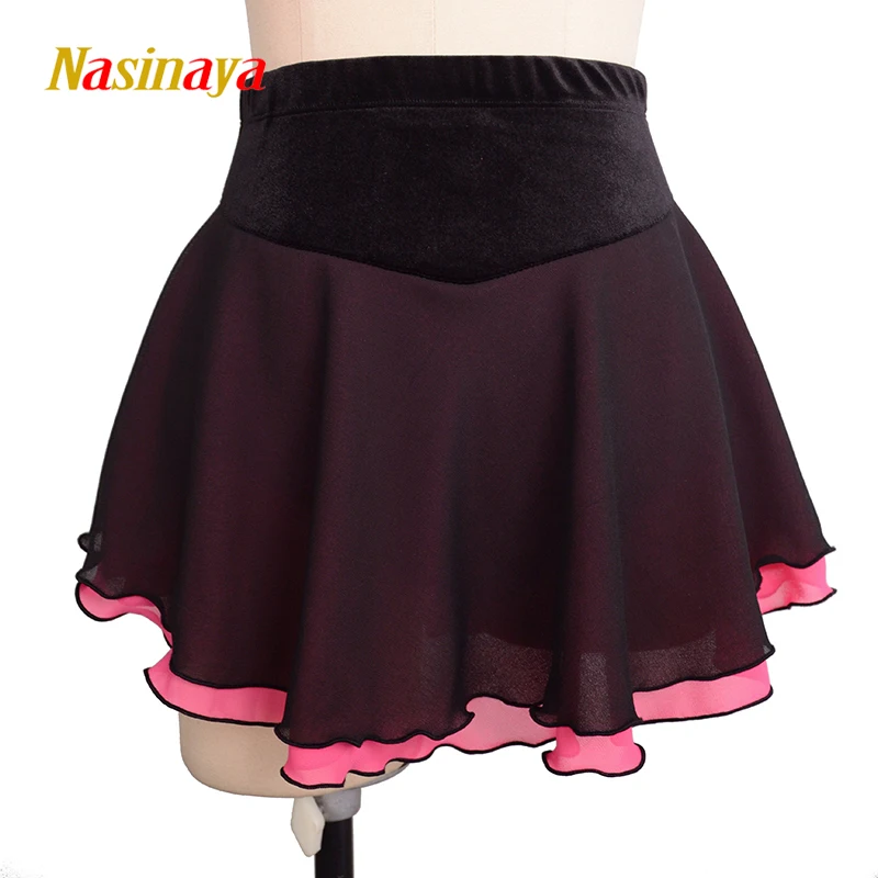 Cheap Sexy Women Girls Ice Skating Skirt Figure Skating Solid Color Short Skirt