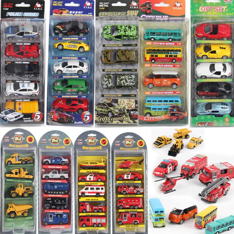 1: 64 diecast alloy toy car model metal barrowload open the door 5 PCS/set kids toys Christmas gifts