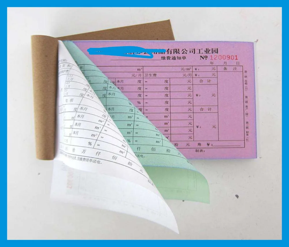 2 style carbonless receipt book printing