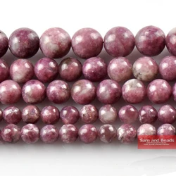 Natural Stone Beads Lepidolite Round Loose Beads For Jewelry Making 4/6/8/10mm 15.5inches DIY Bracelet PB21