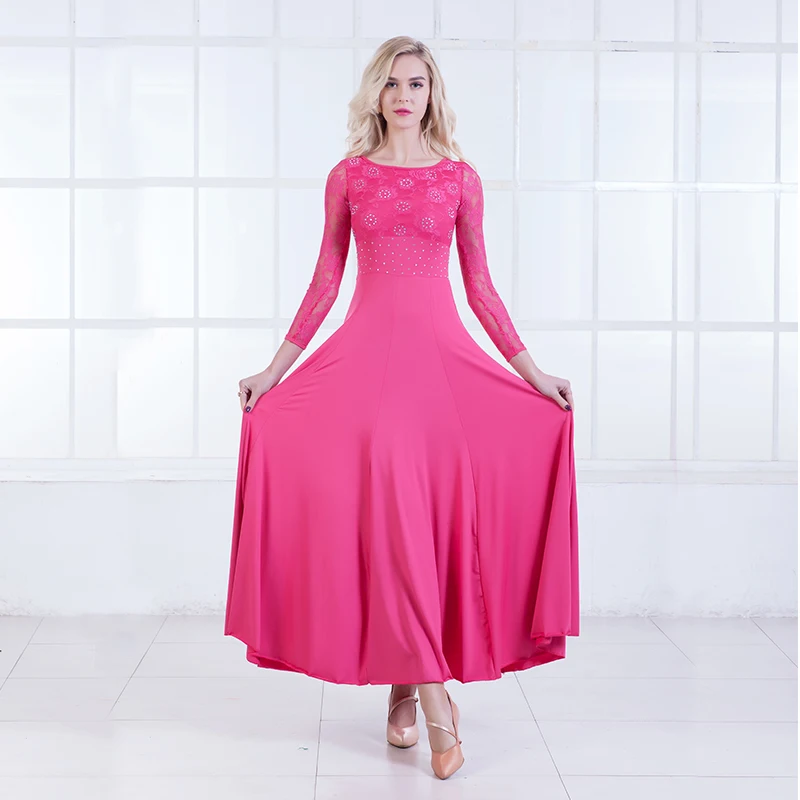 Modern Dance Dress Long Sleeve Ballroom Dance Costume National Standard Dance Dress Waltz Dress Performance Clothing