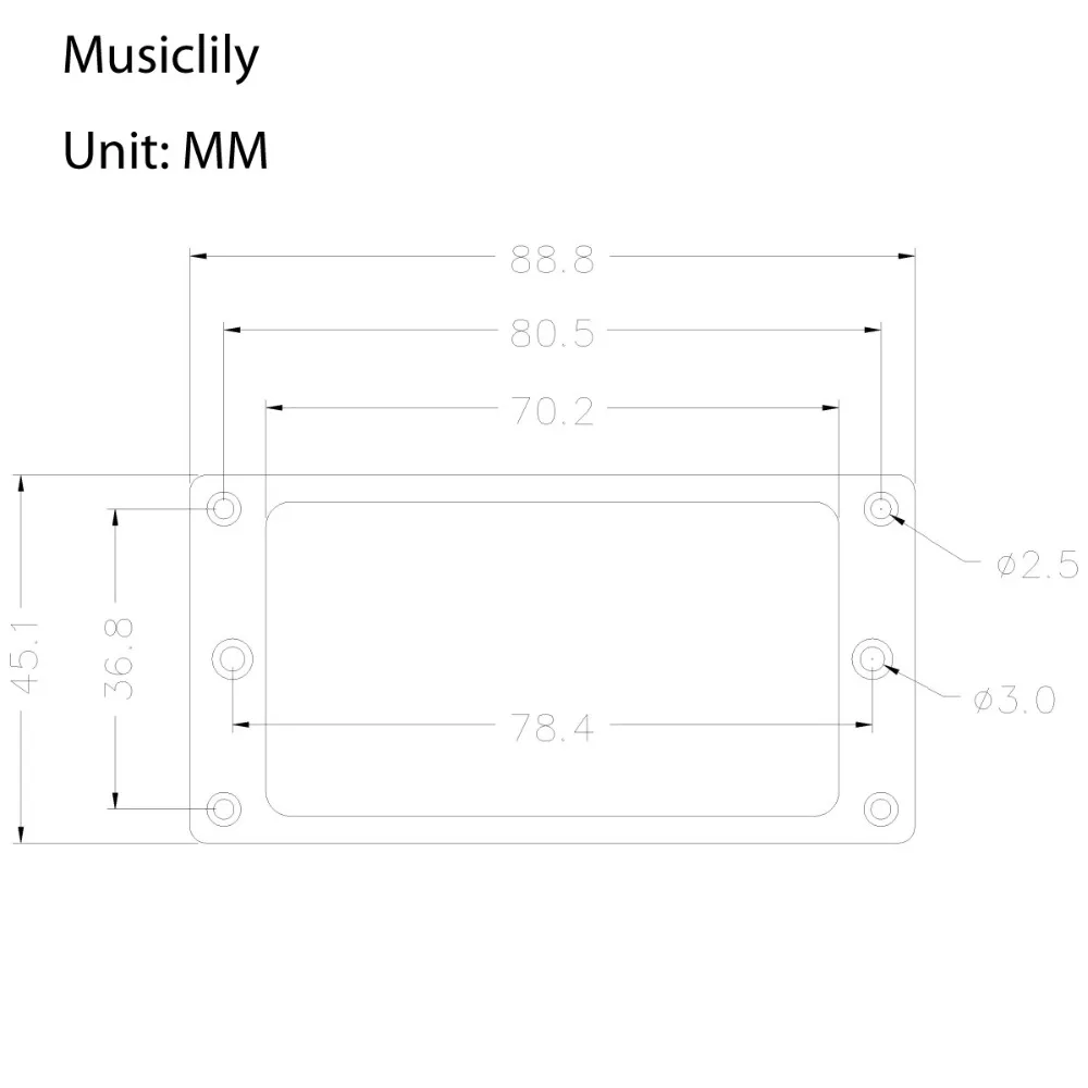 Musiclily Flat Profile Metal Guitar Humbucker Pickup Mounting Rings, Chrome (2 Pieces)