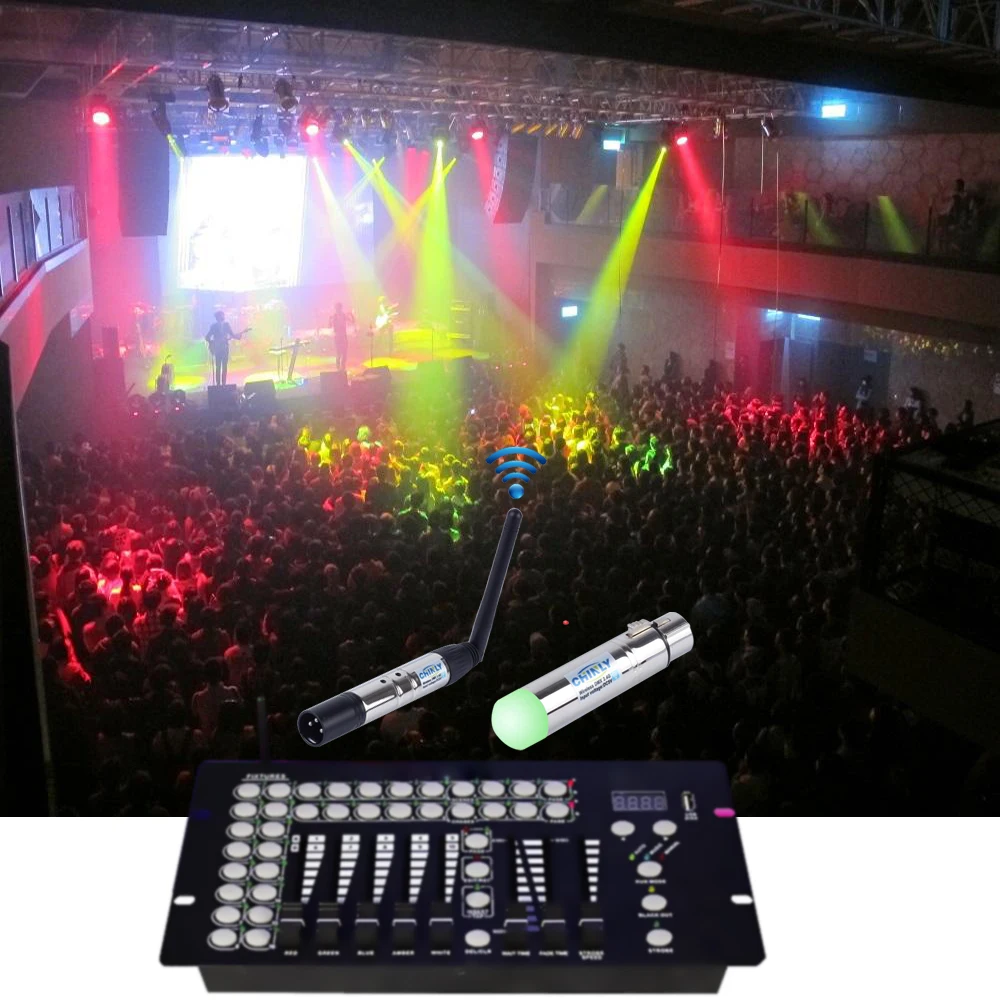 Transmisor Inalámbrico DMX 2,4G DMX512, receptor de luces láser, controladores para efectos de escenario, DJ, discoteca, receptores