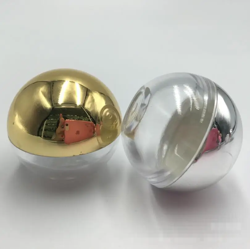 

200pcs/lot 5g High Quality ball shaped Acrylic Jar with gold/silver lid, 5ml Sample Eye cream Lip Gloss Container