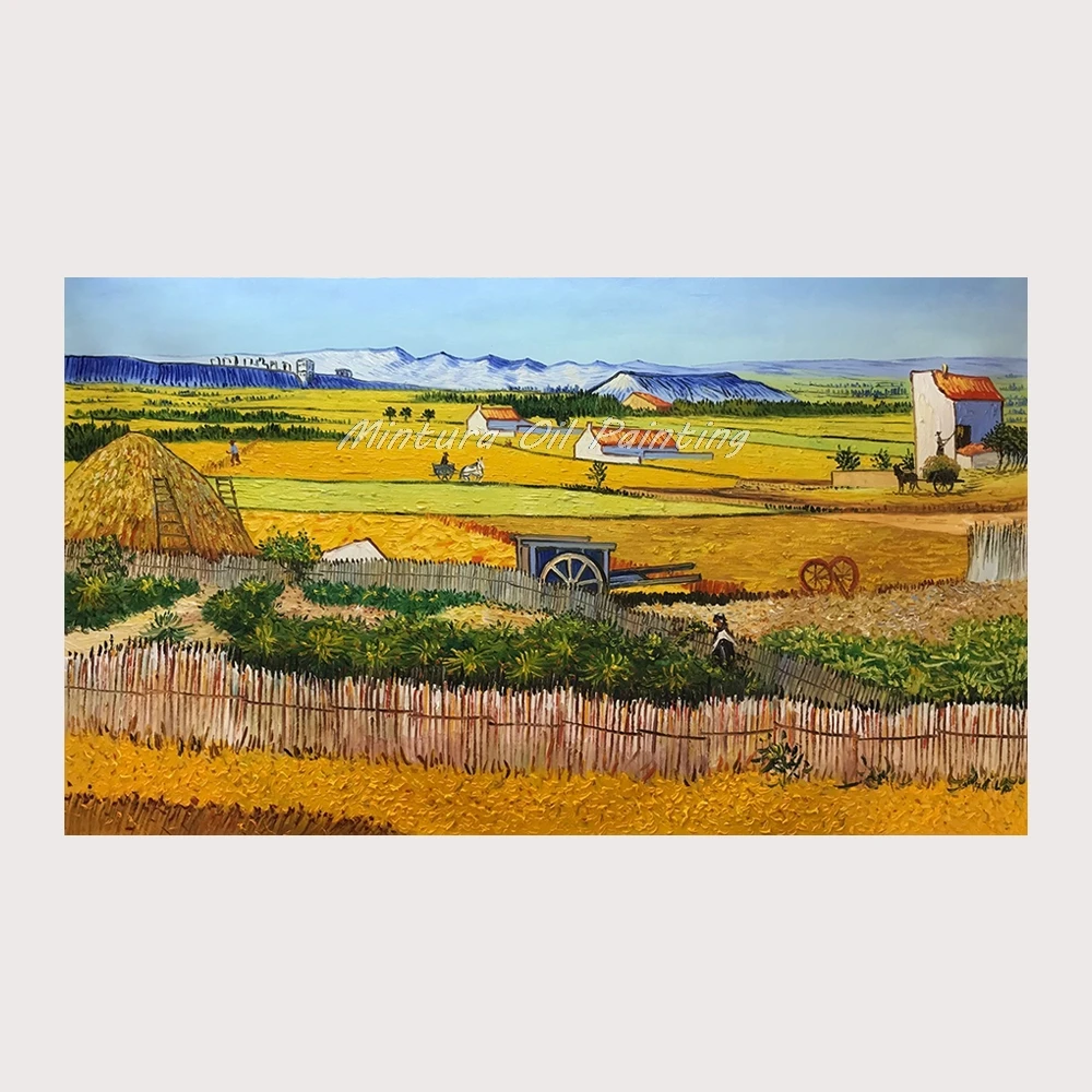 

Handmade The Harvest (Wheatfields) Reproduction Vincent Van Gogh Oil Painting On Canvas,For,Home Decor World Famous Paintings