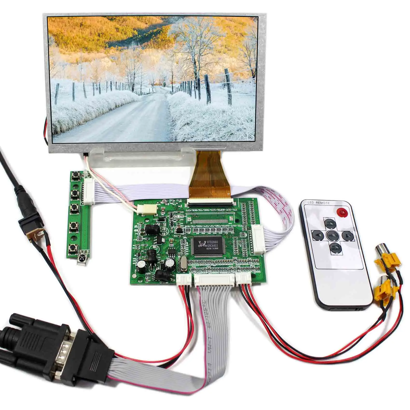 

VGA 2AV LCD Controller Board+7inch A070VW04 800x480 LCD Screen