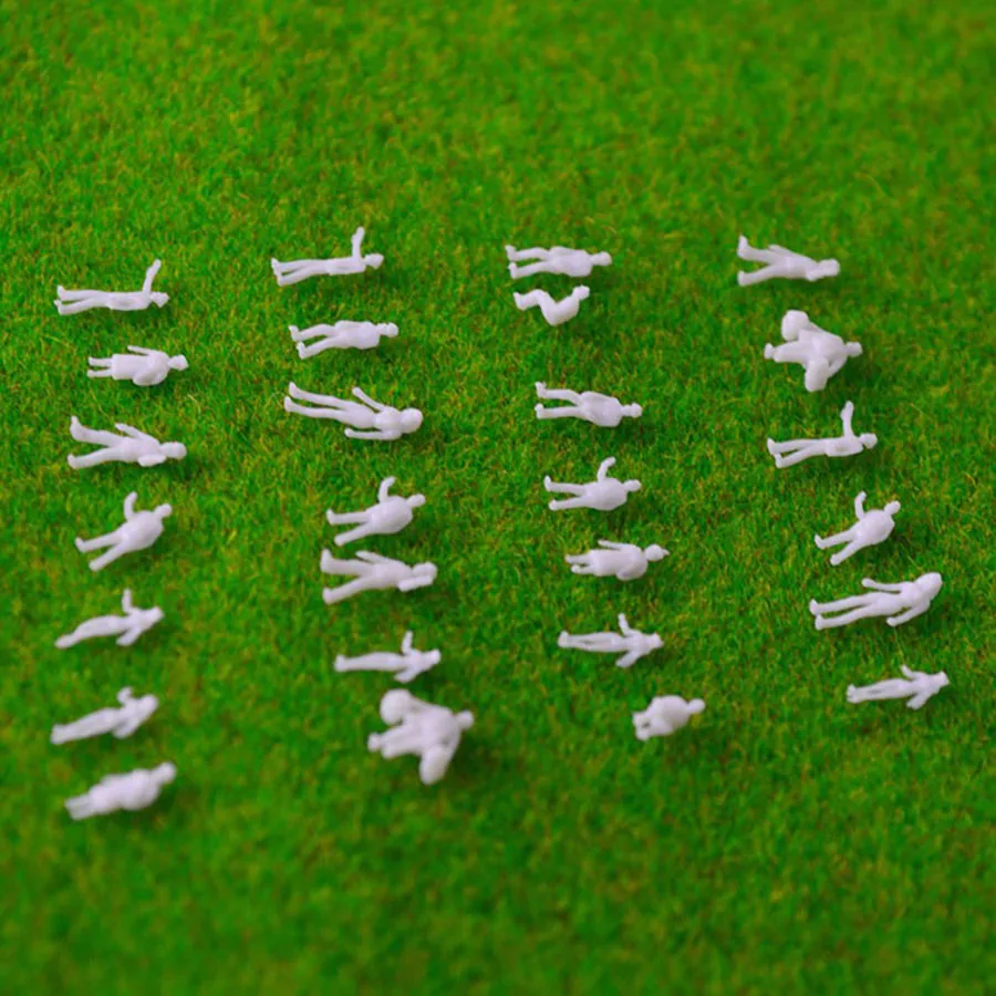 100 teile/los 1:100 Skala Modell Menschen Weiß Kunststoff Unlackiert Figur Für Architektur Zug-Layout – Detail 10