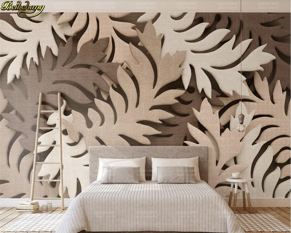 beibehang Custom photo wallpaper mural creative 3d leaf brown cloth Nordic TV background wall papers home decor papel de parede