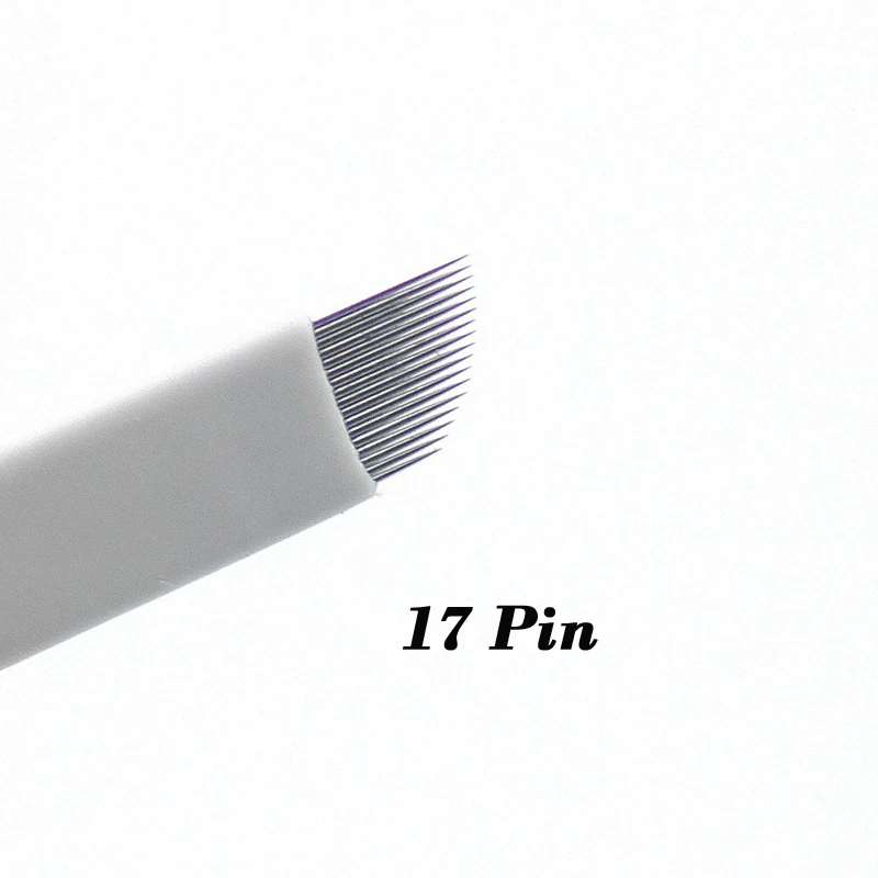 50pcs 17 pin needles micro blading tatto eyebrow needle stainless for manual eyebrow embroidery pen microblade