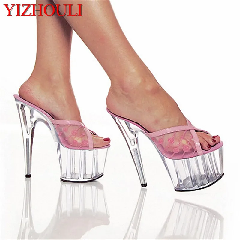 

15cm, high-heeled pumps, fashionable women's shoes for dinner parties wear high-heeled slippers