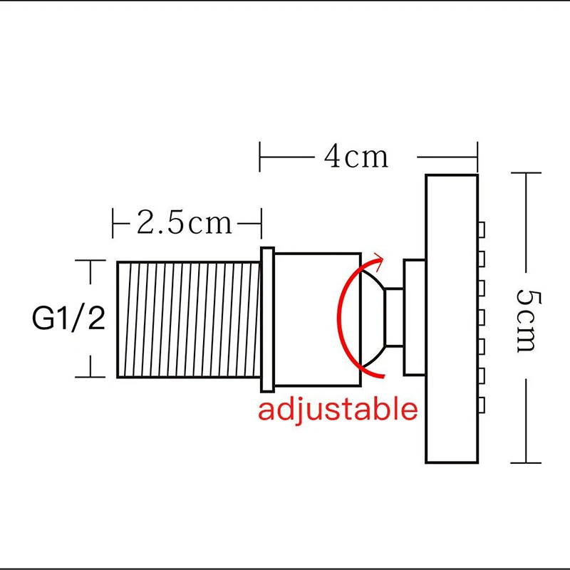 Seite Sprayer Bad Dusche Kopf Messing Chrome Verstellbare Runde Massage Spa Körper Jet